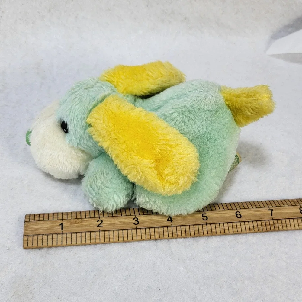 Vintage Commonwealth Toy Pastel Green Yellow Puppy Dog Plush Stuffed Animal 6